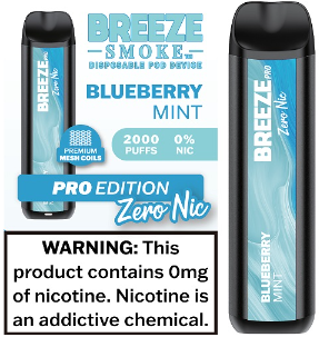 Breeze Pro ZERO NIC 2000 Puff Disposable