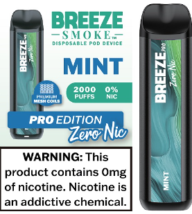 Breeze Pro ZERO NIC 2000 Puff Disposable