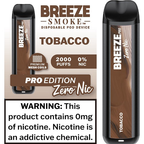 Breeze Pro ZERO NIC 2000 Puff Disposable